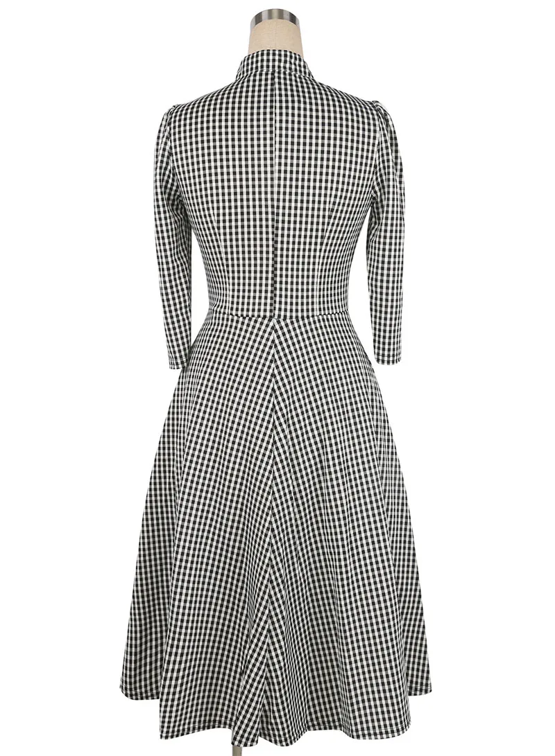 JLI MAY женское винтажное платье в клетку черное красного цвета для вечеринки