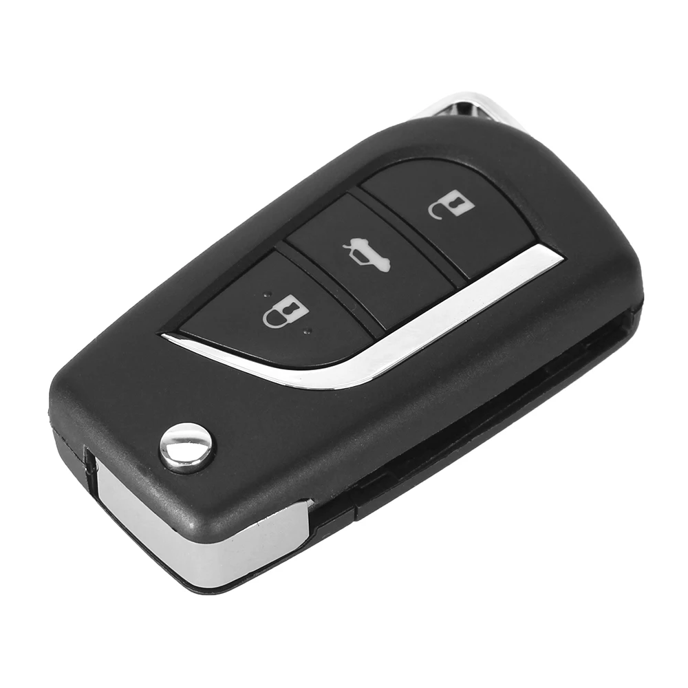 KEYYOU Replacement 3 Buttons Flip Folding Car Key Shell Blank Remote Fob Case For Toyota Corolla RAV4 EX New VIOS Toy43 Blade | Автомобили