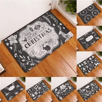 light thin soft flannel water absorption door mats cartoon lonely christmas pattern rugs 4060cm flannel bedroom carpets
