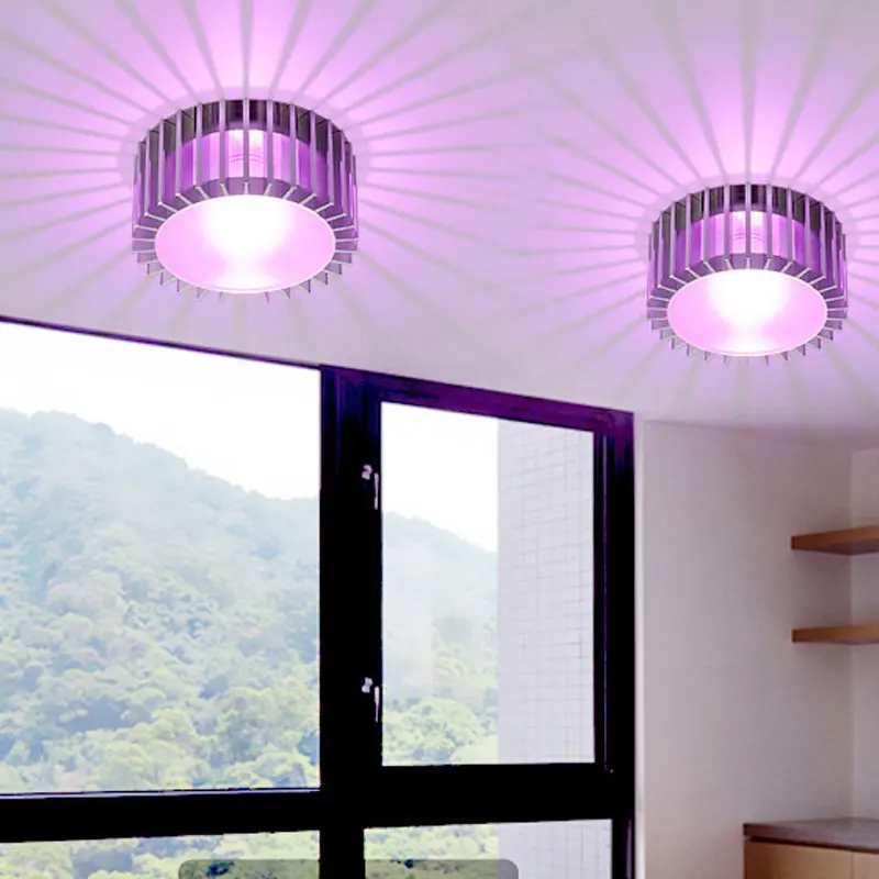 Точечный светодиодный rgb пятно света rgb LED-светильник светодиодный спот он 3 ватт проход Светильник Красочные коридор лампа прихожей светильник поверхностного монтажа