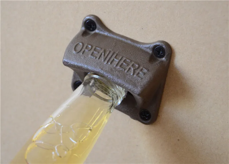 

Free shipping 80 PCS Vintage Wall Mounted Bottle Opener Beer Kitchen Accessories