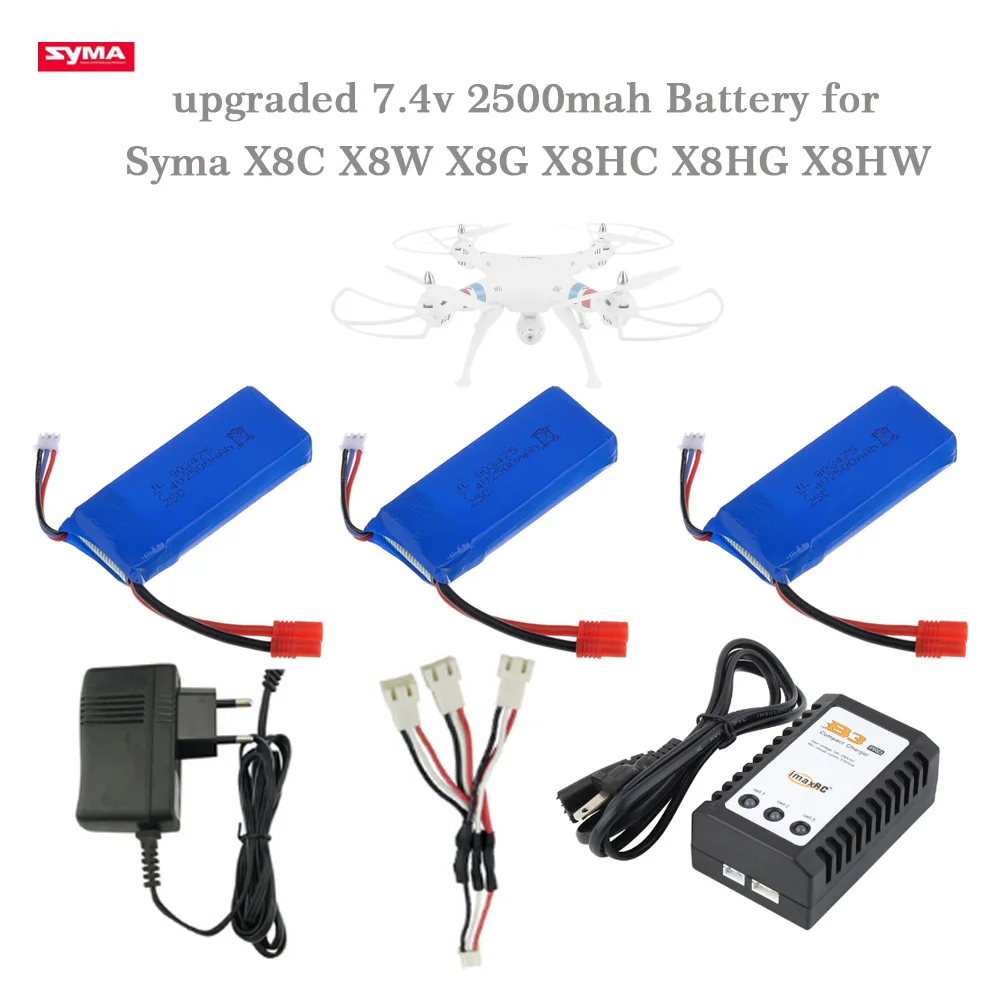 Обновленная версия 7 4 в 2500 мАч 25c Lipo Батарея для Syma X8C X8W X8G X8 Квадрокоптер с