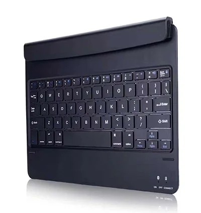 Черный Для нового iPad 9,7 Pro 9,7 Air 1 2 Универсальная беспроводная Bluetooth клавиатура 3,0 чехол Магнитный слот дизайн чехол Funda+ ручка - Цвет: Черный