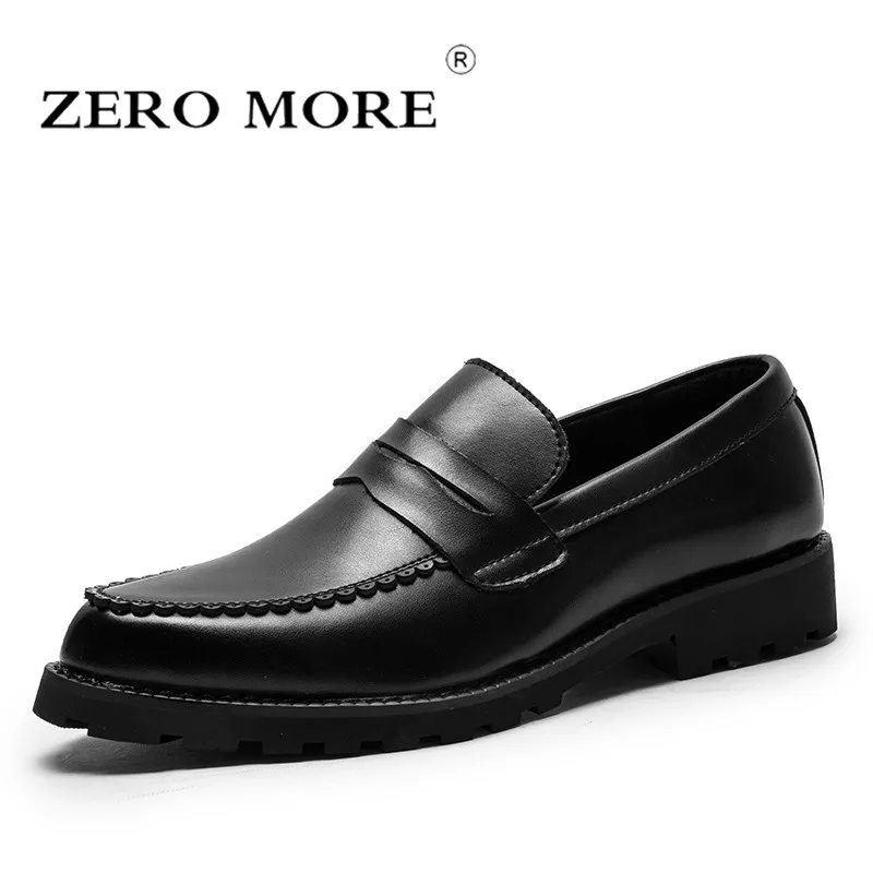 ZERO MORE/мужская повседневная обувь на толстой подошве; Лидер продаж; Модный из кусочков кожи; официальная мягкая обувь; мужские лоферы без застежки; мужская повседневная обувь