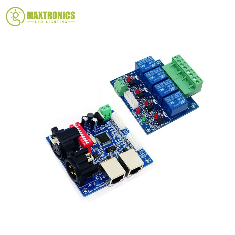 Лучшая Цена DC12V основная плата и DMX RELAY 4channel dmx512 реле Декодер контроллер
