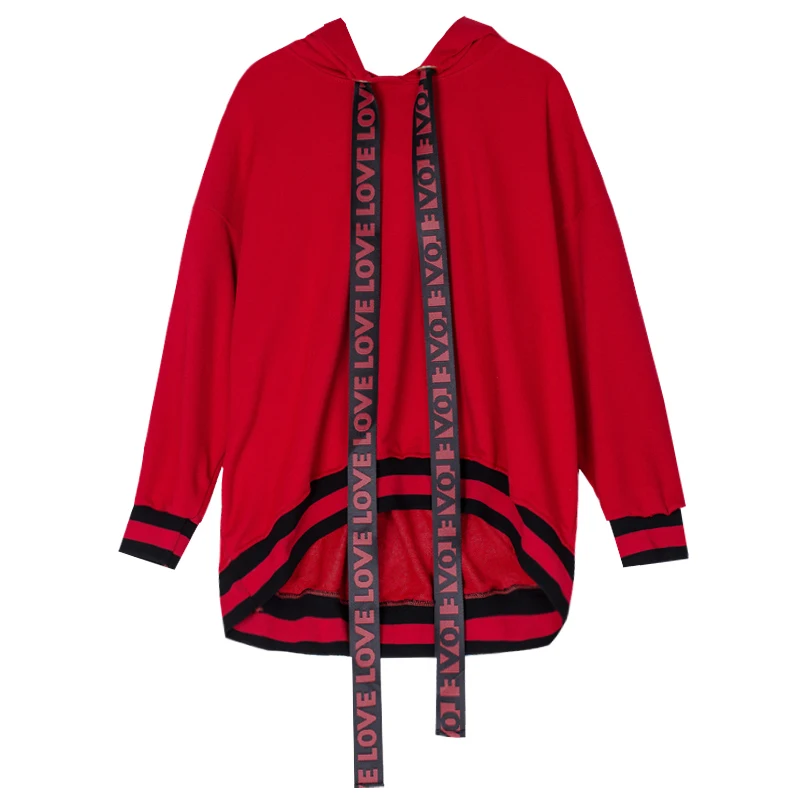2019 Новый осенние с сеткой красный прилив oversize длинные средней длины Длинные