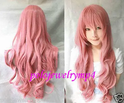 Новый парик Косплей Длинные Дым Розовый Вьющиеся женская/Девушки Парик|wig kanekalon|wig