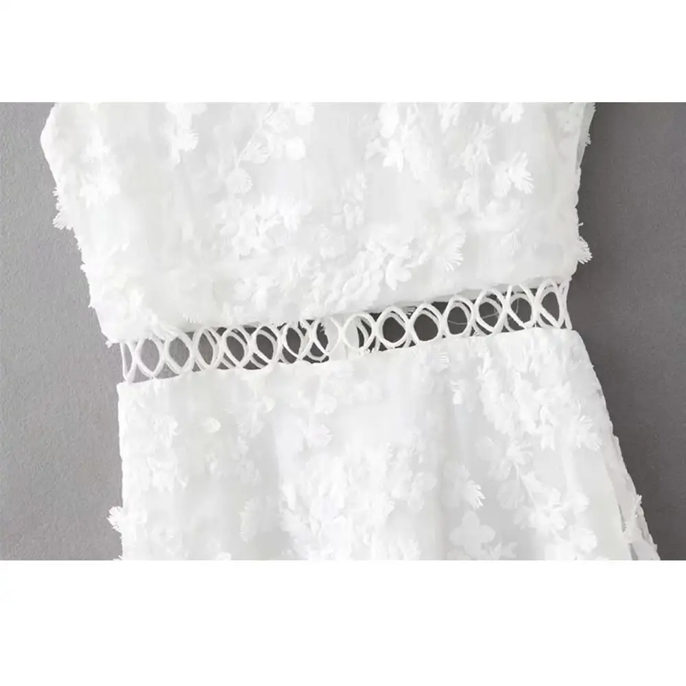 2019 богемное элегантное белое платье с вышивкой женское летнее повседневное