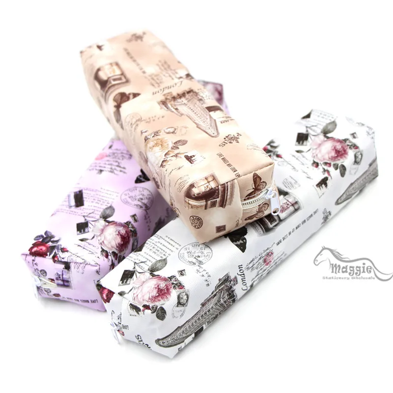 Винтажная розовая и Цветочная ручка пенал Европейский классический стиль