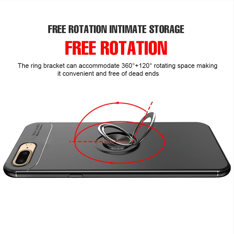 Роскошный магнитный автомобильный бампер с кольцом чехол для iPhone 6 6s 7 8 Plus