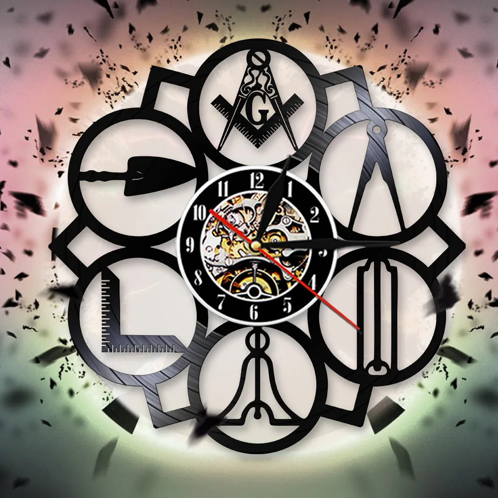 Виниловые Настенные часы с логотипом Masonic Free Mason декоративные Висячие виниловые