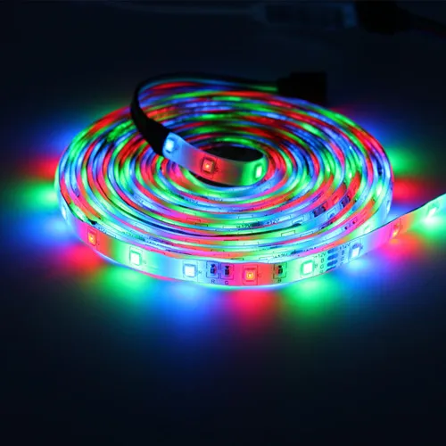 RGB 5 м индивидуально Адресуемая rgb Светодиодная лента неоновый свет 2835 Светодиодная лента гибкая лента Авто адаптер 12 В dc разъемы для kitche - Испускаемый цвет: RGB