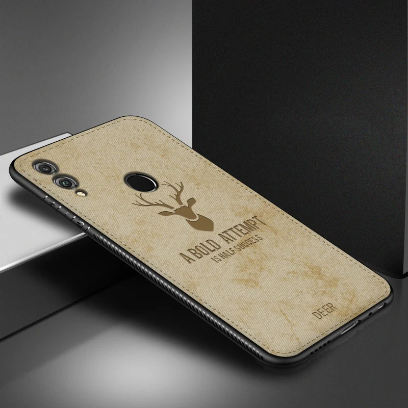 For Huawei Honor 8X case Cloth pattern back cover silicon soft edge shockproof business copa for huawei honor armor 6.5 |