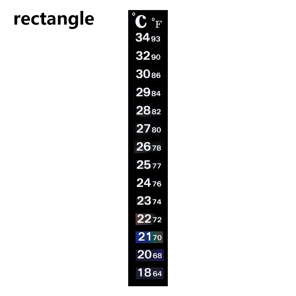 rectangle 1 шт. Цельсия/Фаренгейт аквариум круглый/прямоугольник термометр наклейка черный палка-на измерения инструменты для аквариума наборы температура - Цвет: rectangle