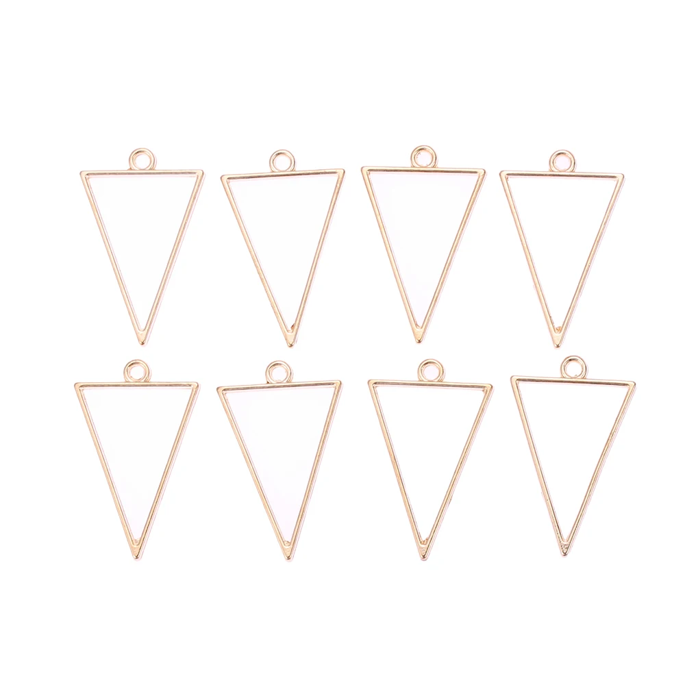 Style4-Gold 8 шт. пустые рамки подвески ювелирные изделия DIY квадратный/круглый геометрический полый прессованный цветок смола делая инструменты аксессуары подвеска рамка - Цвет: Style4-Gold