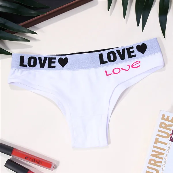 White VDOGRIR, сексуальные женские трусы, нижнее белье с надписью LOVE, трусики, стринги, бесшовное женское нижнее белье с низкой талией, женские трусики, нижнее белье, Танга - Цвет: White