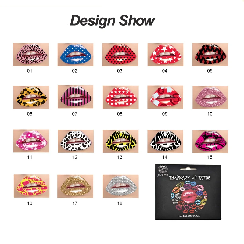 Новое поступление розовая 3D переводная татуировка для губ стикер вспышка