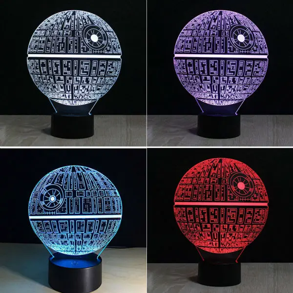 Звездные войны смерти 3D Оптическая иллюзия светодиодный светильник