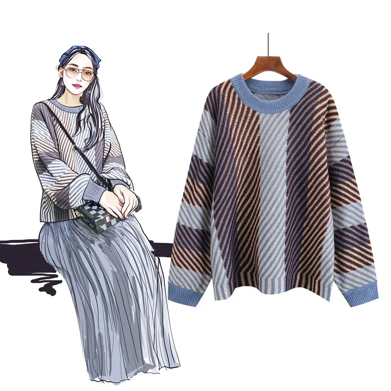 Женские пуловеры свитер 2019 Вязание осенне-зимняя уличная мода вязаный Модный