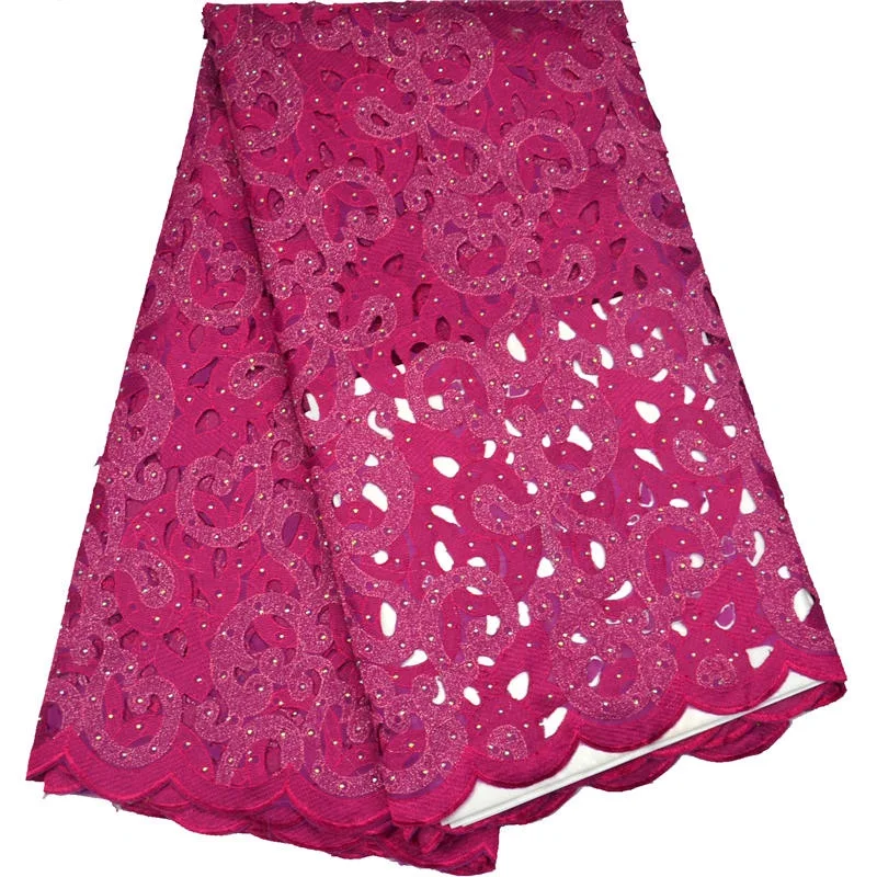 (5 ярдов/шт.) Высококачественная Африканская Хлопковая кружевная ткань ручной