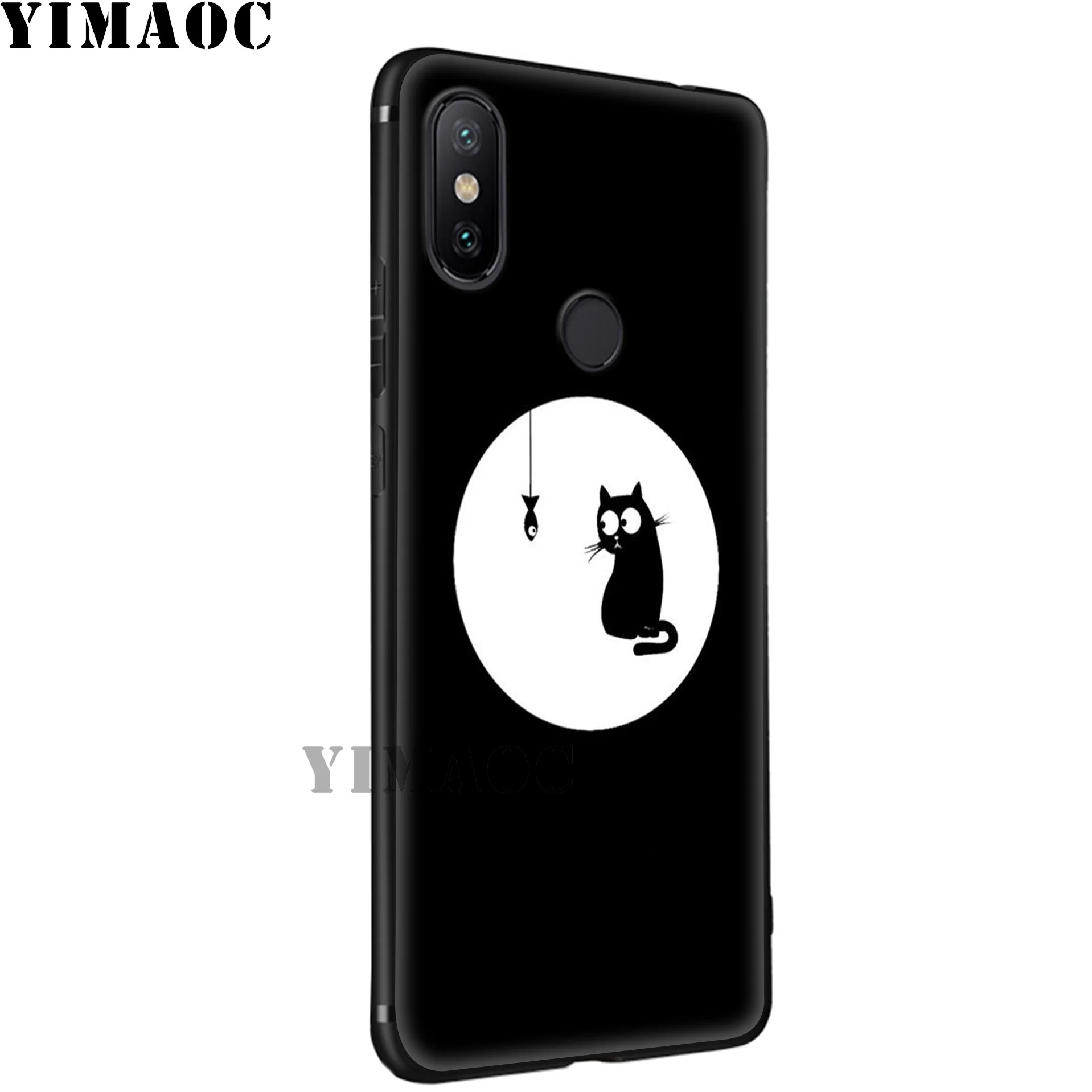 YIMAOC Black Cat Eyes Soft Silicone Case for Xiaomi Redmi 7A Note 7 6 6A 5 4 4X 4A 5A S2 Plus K20 Pro Lite |