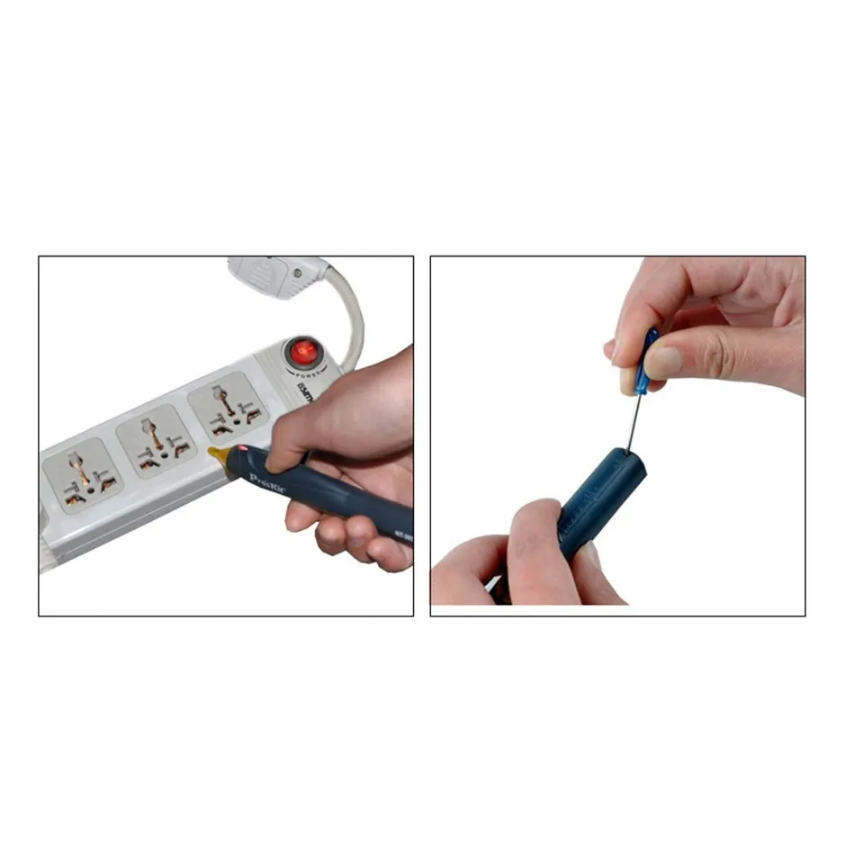 NT-303 Non Contact AC Voltage Detector Tester Sensor Electric Test Pencil 90-240V voltmeter With Night Version Screwdriver | Инструменты