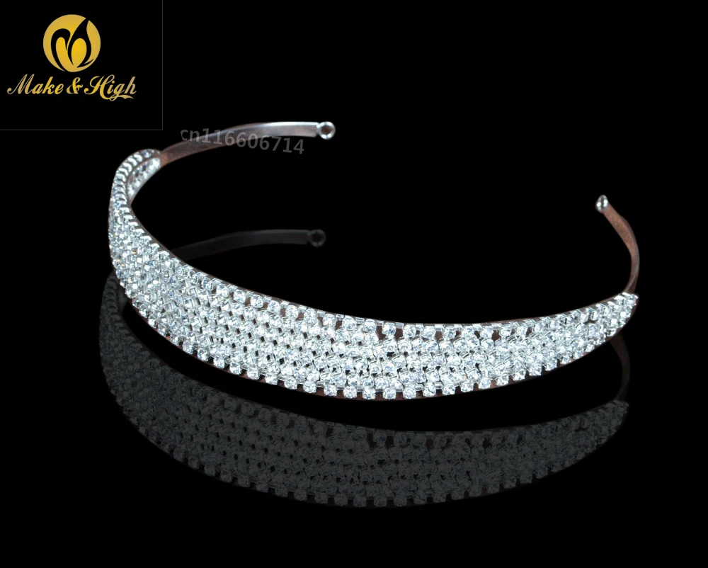 Женская тиара Стразы с кристаллами свадебная корона повязки на голову для