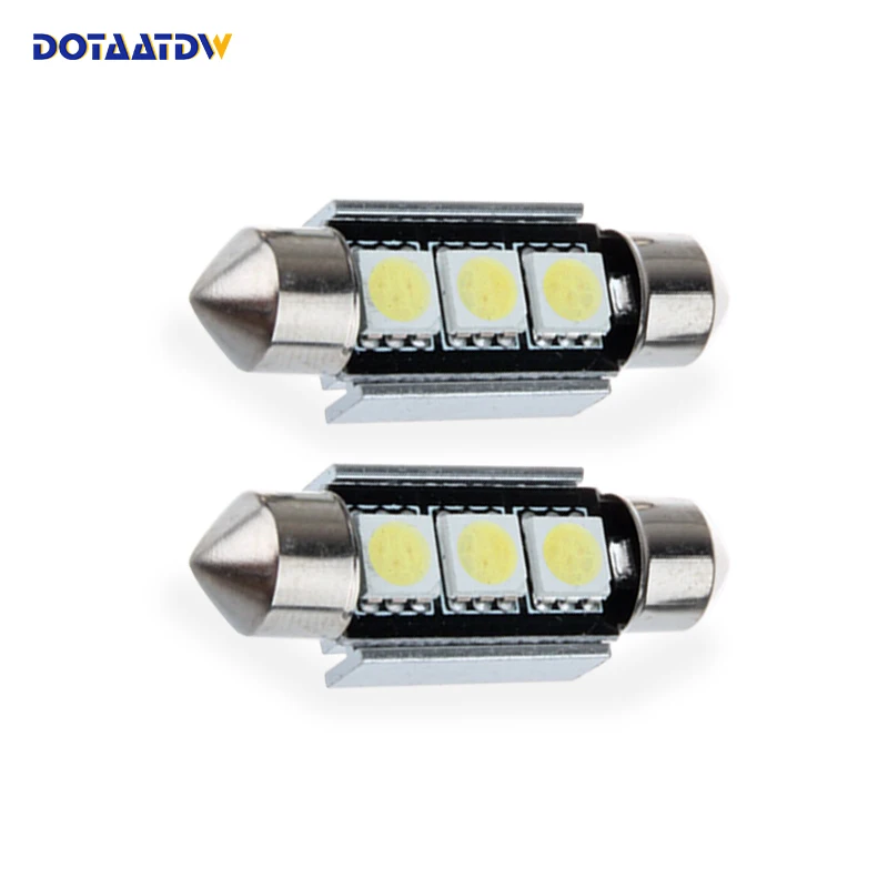 DOTAATDW 2x CANbus LED 36mm 39mm 41mm C5W Lamp 5050 SMD Bulb Registration Number Plate License Light Pure White|Сигнальная лампа| |
