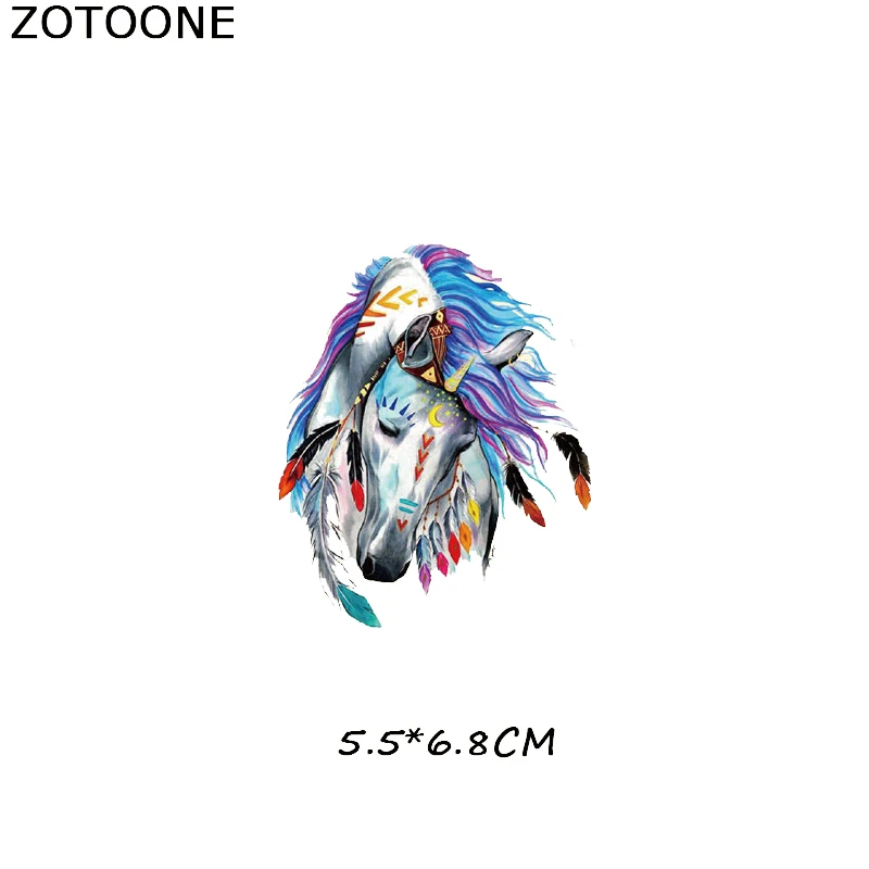 Термонаклейки ZOTOONE для детской одежды цветная нашивка с лошадью A Level моющаяся