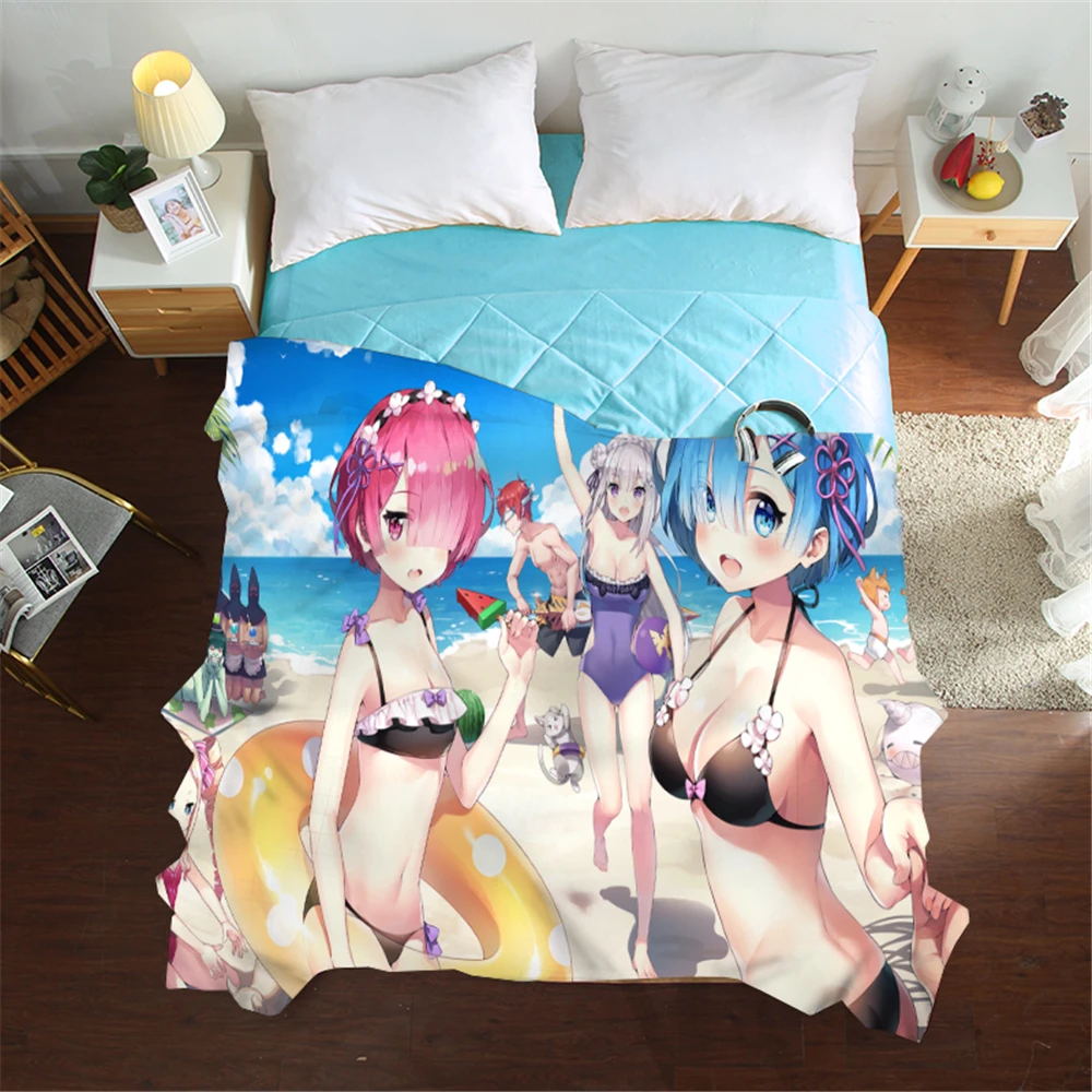 Mxdfafa аниме Re Zero kara Hajimeru Isekai Seikatsu летнее одеяло сексуальное стеганое из тенсела для