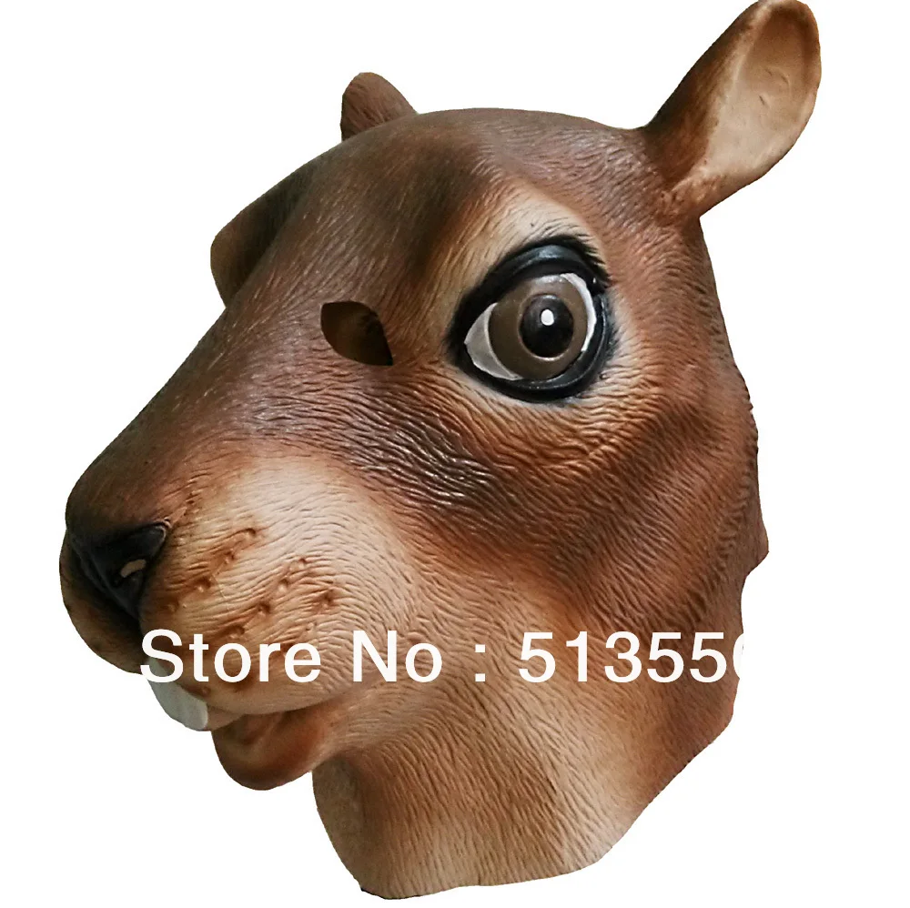 Белка резиновая маска с латексом полный Размеры Хэллоуин один размер подходит