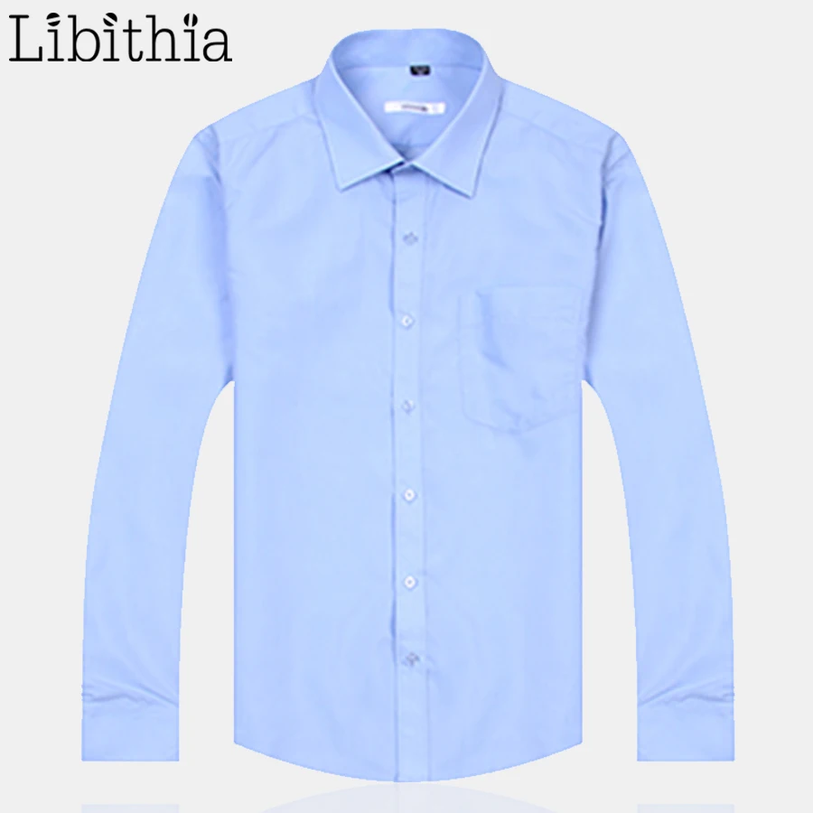 Мужская деловая рубашка с квадратным воротником большие размеры S 5XL тонкая