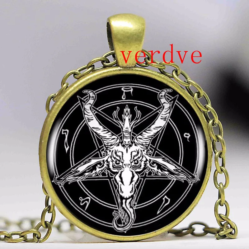 Модное ожерелье Baphomet с пятиконечной звездой винтажное цепочкой серебряного