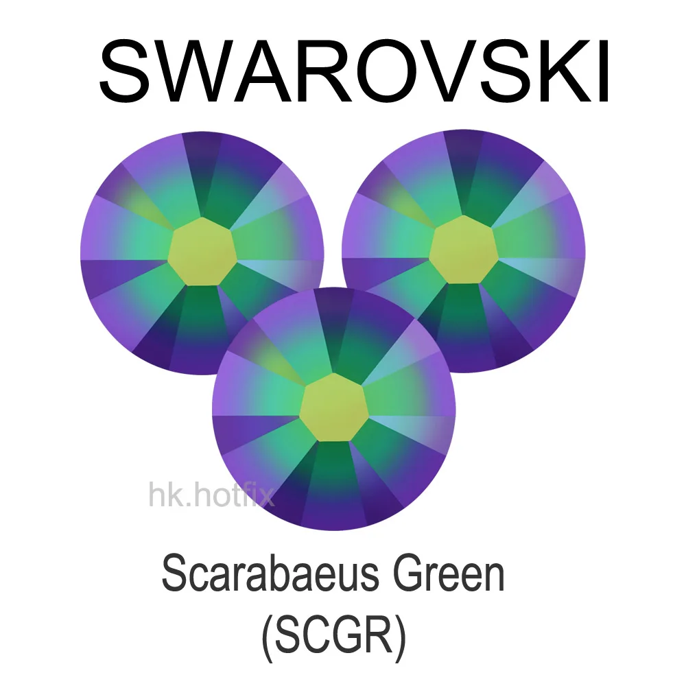 Элементы Swarovski Scarabaeus Green (SCGR) без горячей фиксации или исправленное Железо (ss5 ss34) (2
