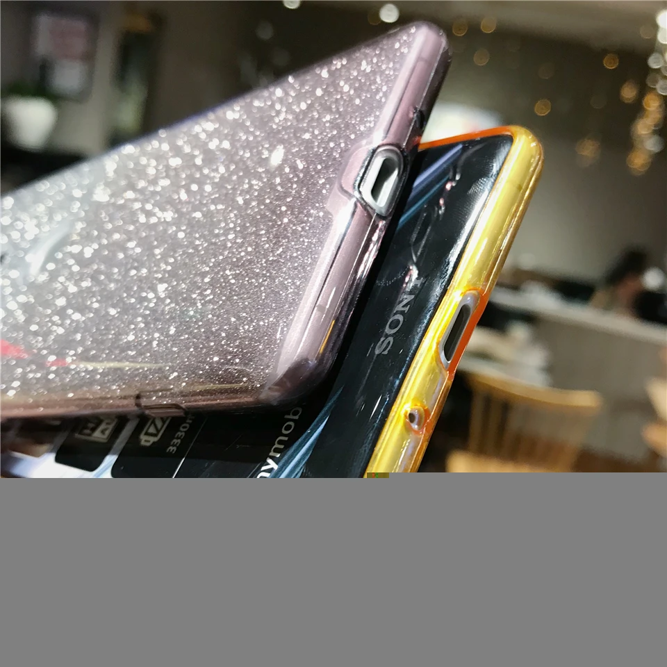 Милый Блестящий градиентный силиконовый чехол из ТПУ для Sony XZ3 XZ XZ1 XZ2 XZ4 Compact Xperia X XA