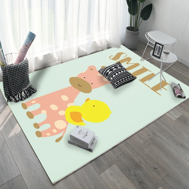 Напольный коврик с рисунком медведя лисы оленя большой для детской комнаты