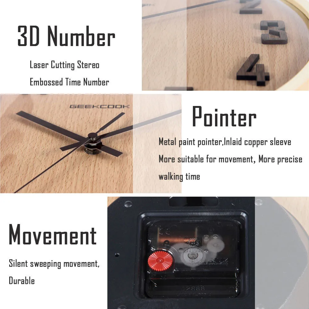 Новые Настенные часы 3D кварцевые 30 см настенные для гостиной супер немой