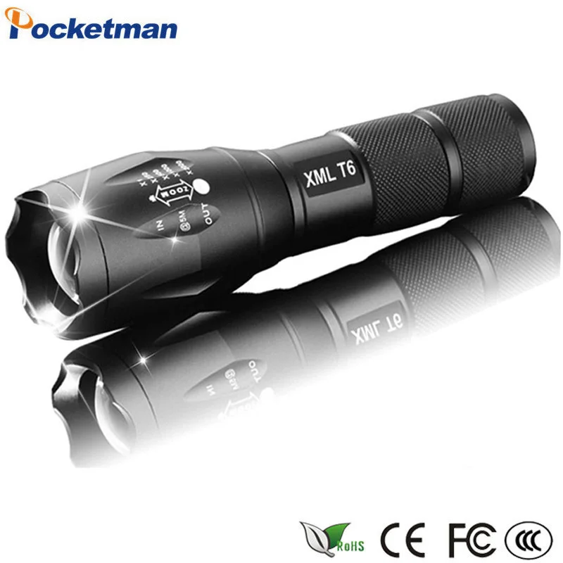 T6 Flashlight Акция! светодиодный тактический фонарик Q5 4000лм+ 6000лм светодиодный фонарик T6 Zoomable Linternas светодиодный фонарик ультра яркий свет - Испускаемый цвет: T6 Flashlight