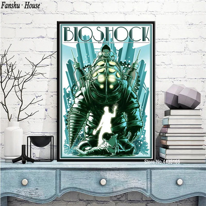 Постер Bioshock Rapture видео игра постеры и принты на холсте настенная художественная картина для гостиной украшение дома - Цвет: Светло-зеленый