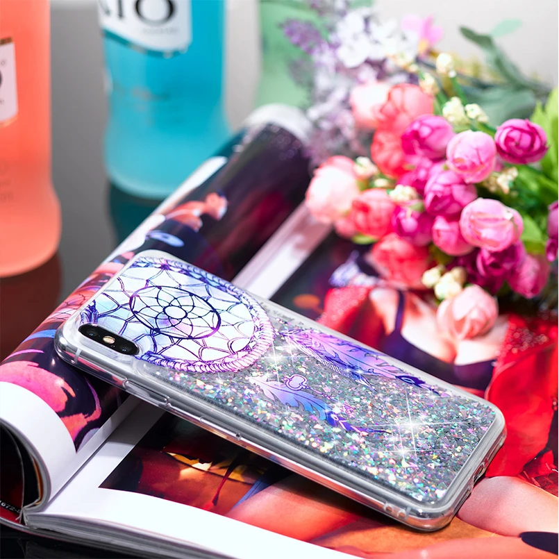 Luxury Bling Soft TPU Cover For Samsung A5 A6 A7 A8 J4 J5 J6 2018 Dynamic S9 S10 Liquid Quicksand Case |