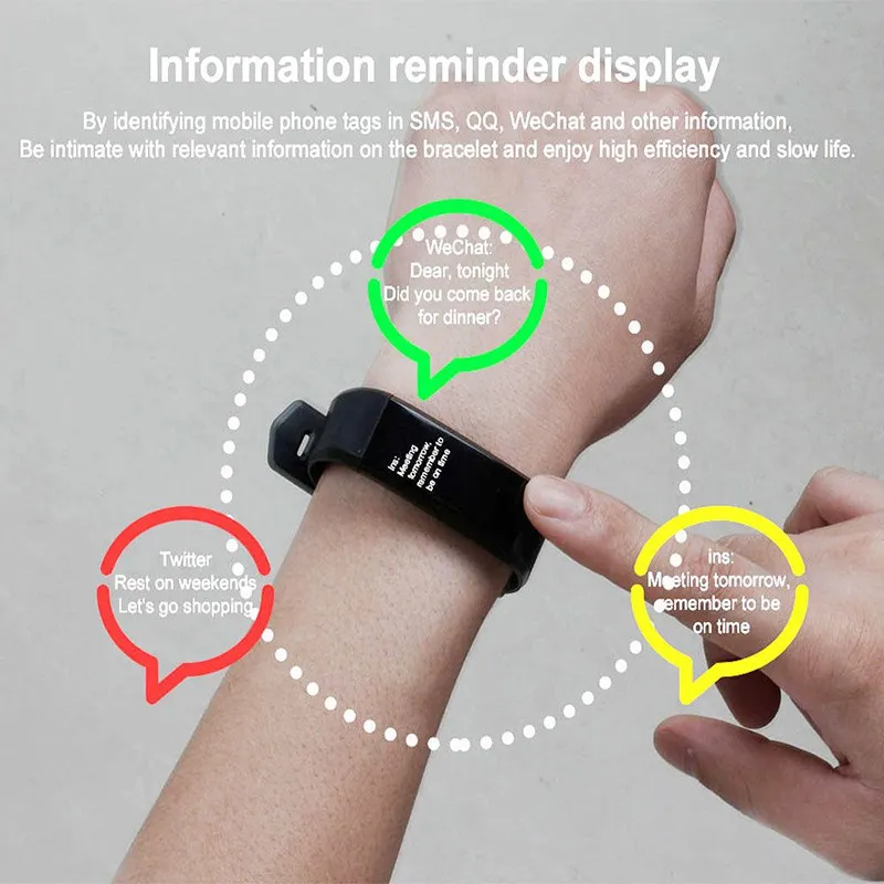 VTIN 115 Plus смарт браслет USB Bluetooth фитнес трекер цветной экран монитор сердечного