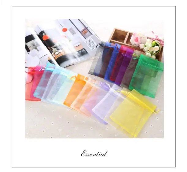 Новинка,, 5x7 см, 7x9, 9x12, 10x15 см, 50 шт., сумки из органзы для конфет, подарочная упаковка для ювелирных изделий, упаковка для свадебного подарка и сумки