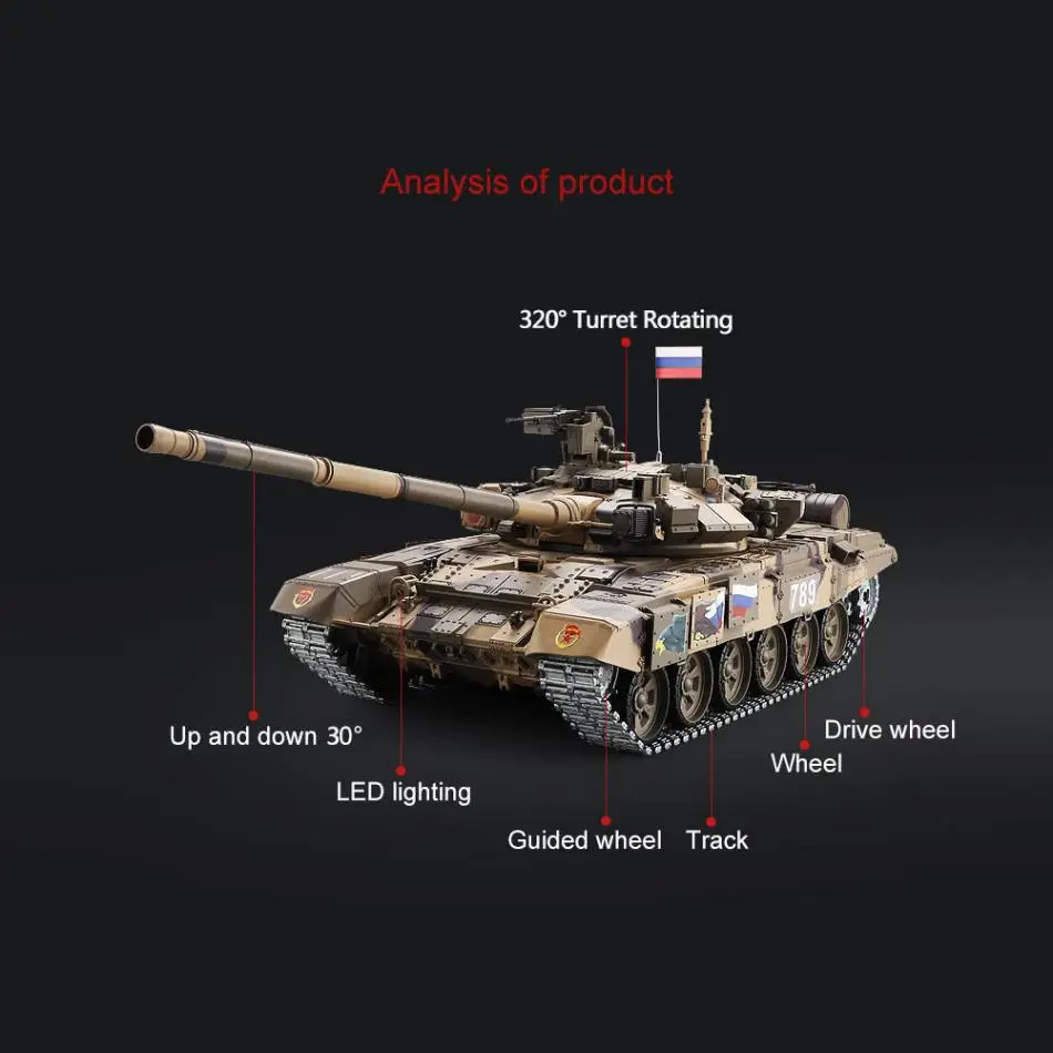 Высокая симуляция 1:16 масштаб Радиоуправляемый Танк русский T90 модель дистанционного управления игрушки ЕС Plug 110-240 в пластиковый металлический Радиоуправляемый Танк игрушки