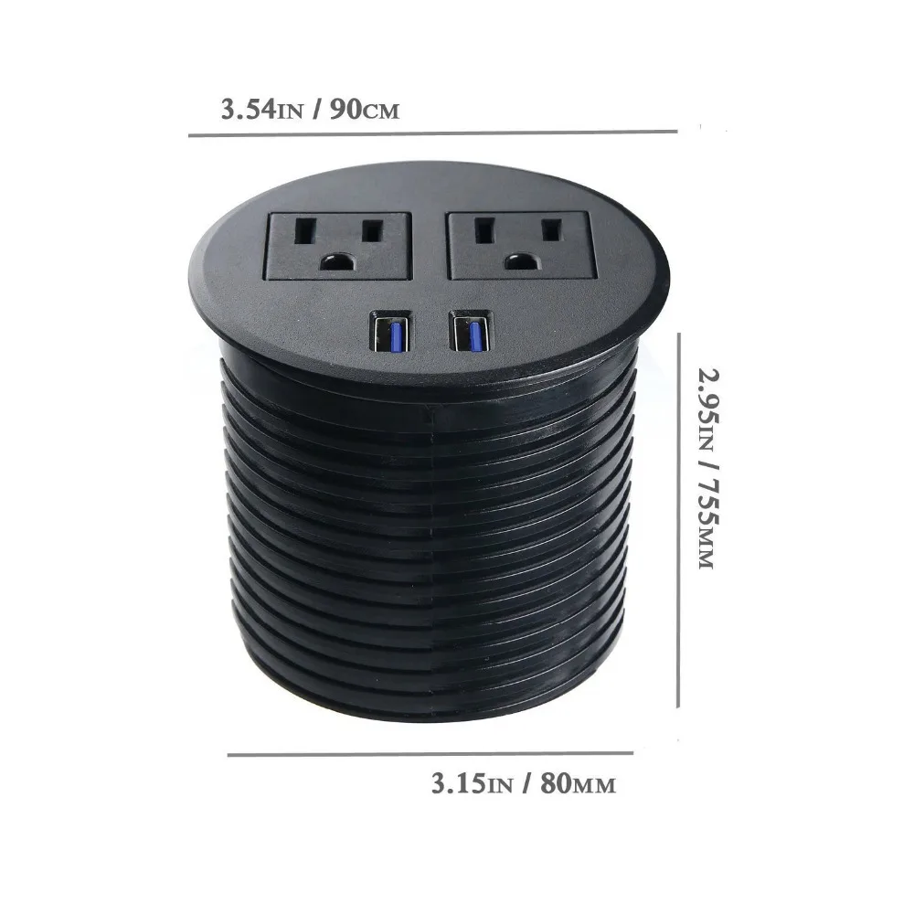 Настольные розетки с втулкой с usb-портом, скрытая розетка с силовой полосой, крепление на столешницу, несколько розеток, 2 вилки для чтения