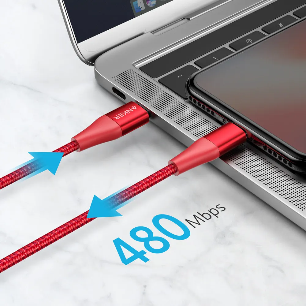 Anker USB C к кабелю Lightning, Apple Mfi Сертифицированный, power line+ II нейлоновая оплетка, для iPhone X/XS/XR/и т. Д., поддерживает доставку питания