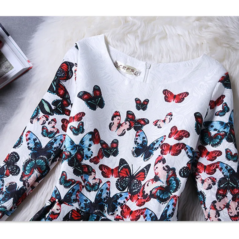 Family Matching Dresses Girls And Mother Daughter Baby Girl Clothes Long Sleeve Children Dress Butterfly Print robe mere fille | Мать и