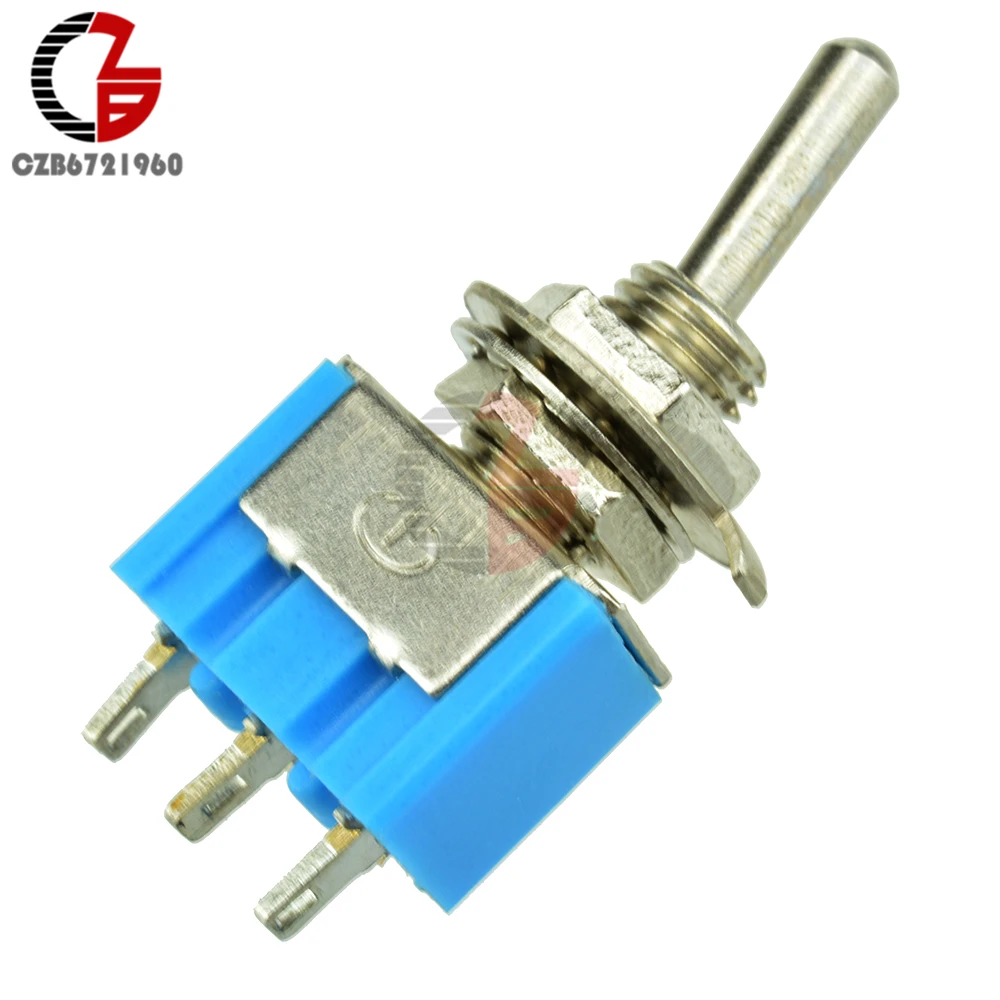 10 шт. MTS-102 мини 3Pin слайд-переключатель SPDT ON-ON 3 Pin 2 Postion миниатюрный тумблер VE067 AC 125V 6A