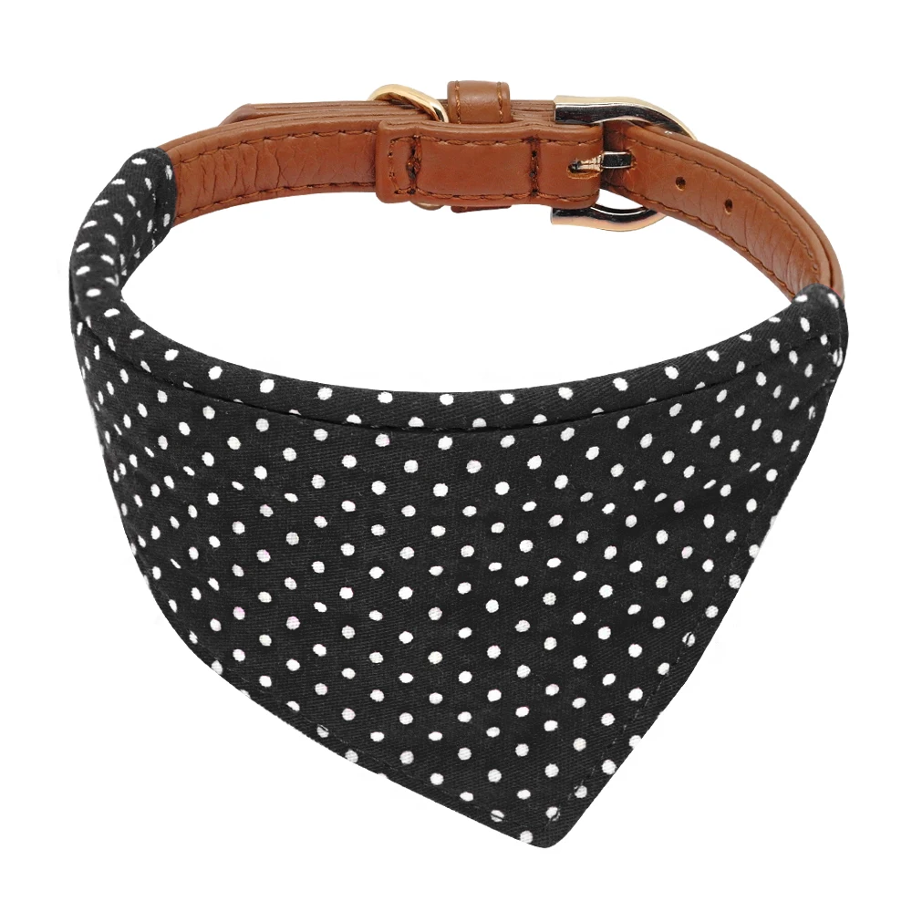 Милый собачий бант для кошек ошейник Banada Puppy Kitten Dot Ошейник Бандана Scraf ожерелье аксессуары для домашних животных для маленьких средних собак кошек - Цвет: Black Banada