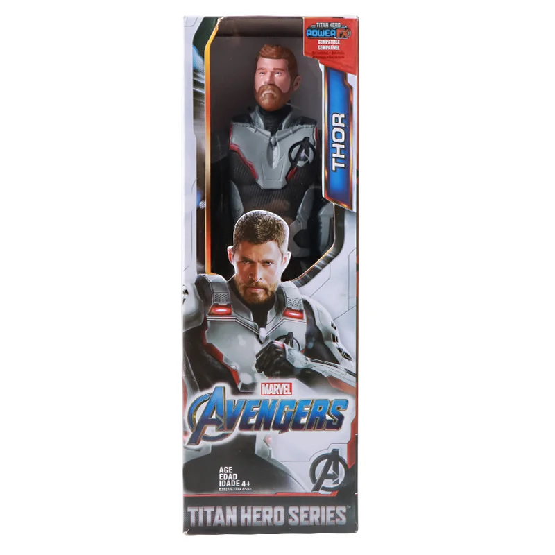 Thor with box 12 ''/30 см Marvel Мстители Endgame Titan Hero War Machine Капитан Америка муравей Hawkeye Thor Фигурки игрушки для детей Подарки - Цвет: Thor with box