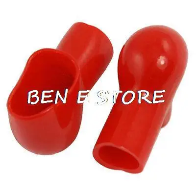 

10pcs Red Soft Plastic Smoking Pipe Shaped Battery Terminal Caps Boots